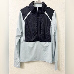 Oiselle Blue 1/2 Zip Jacket Top